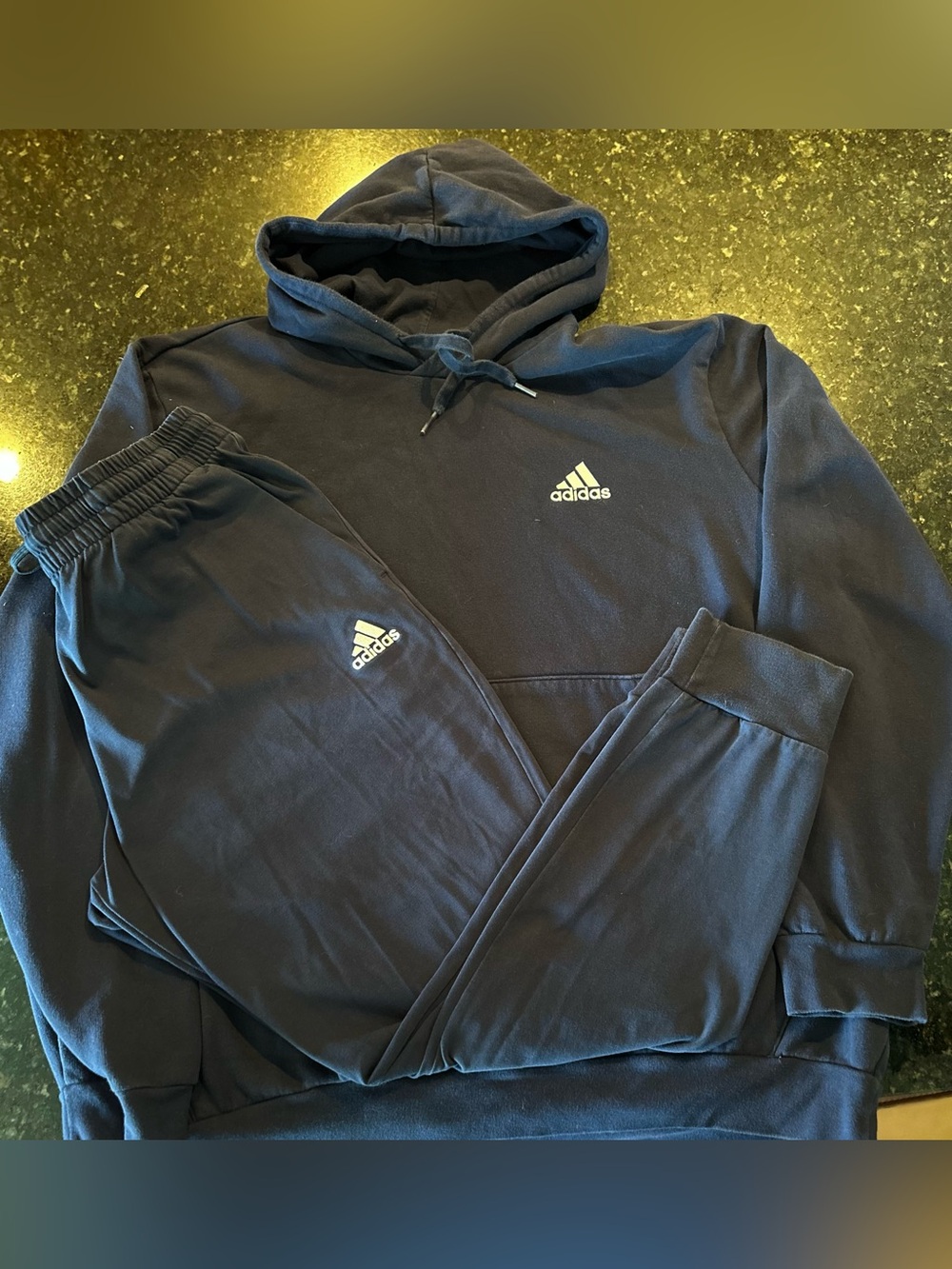 adidas Navy Hoodie & Joggers Set - Men's Sweat Set